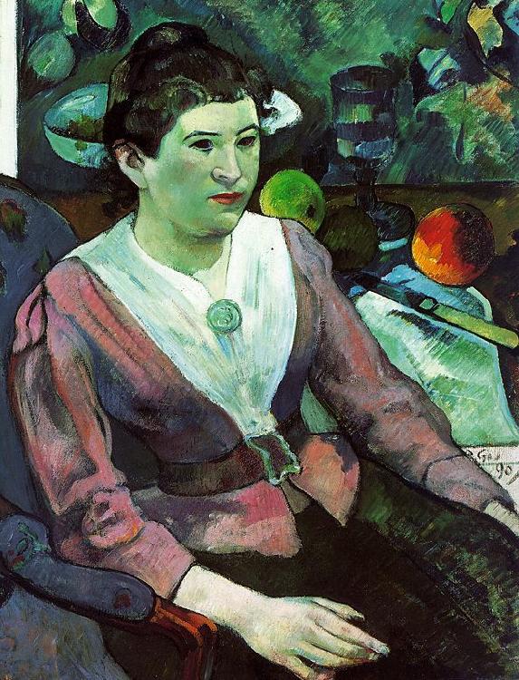 Paul Gauguin Portrait of a Woman with a Still Life by Cezanne oil painting image
